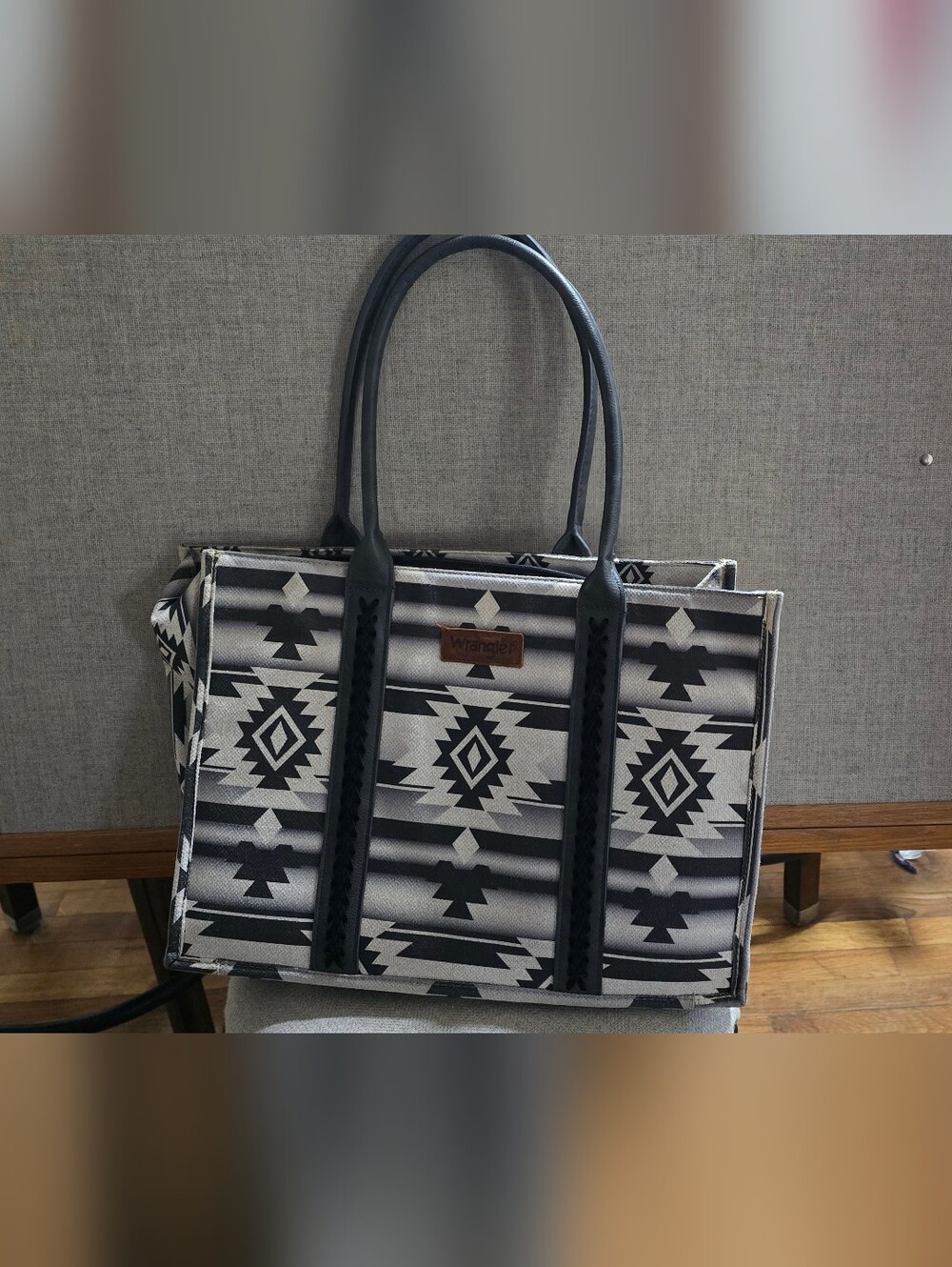 Wrangler Black and White Aztec Tote